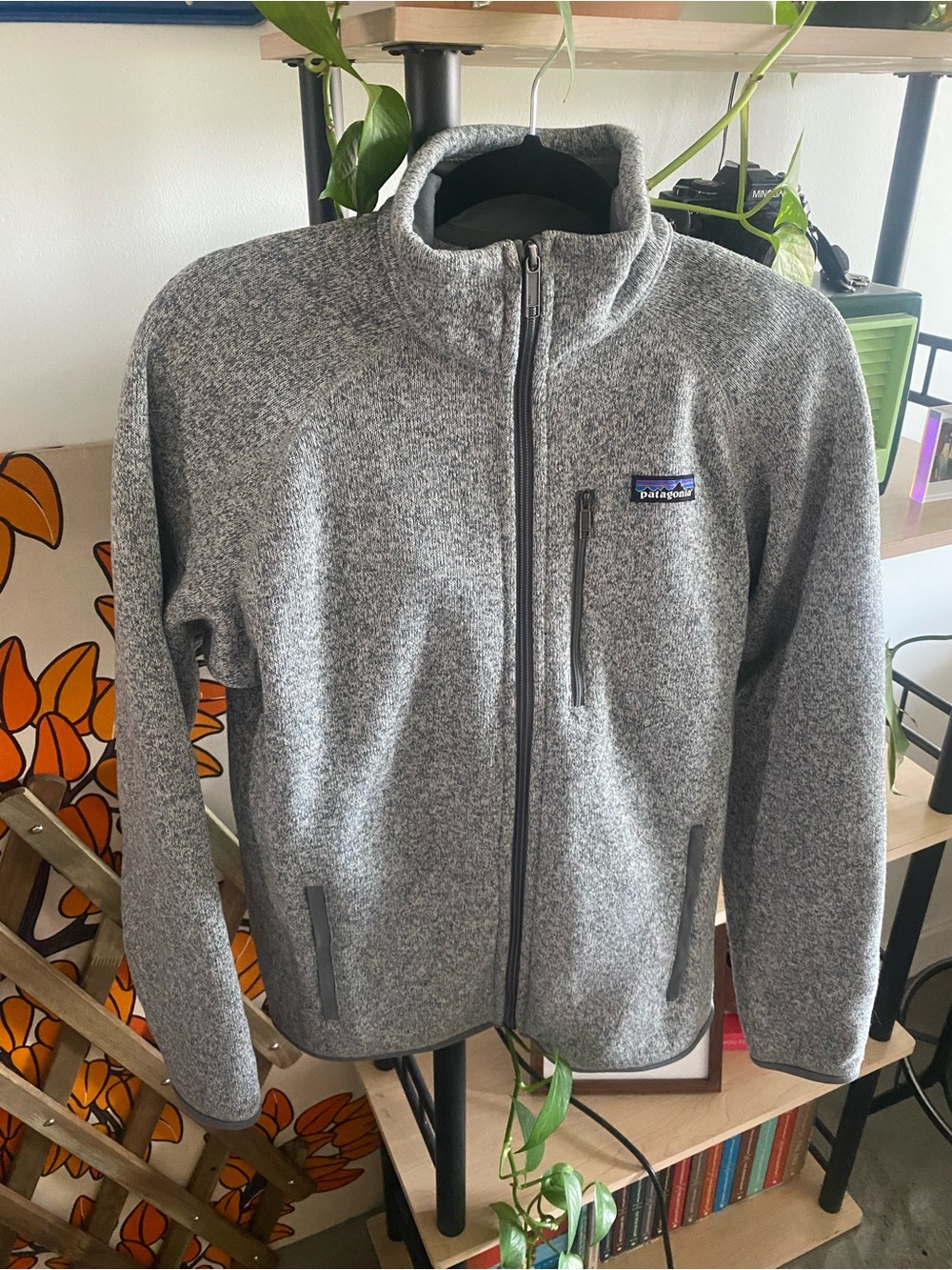Patagonia Heather Gray Full-Zip Fleece Jacket